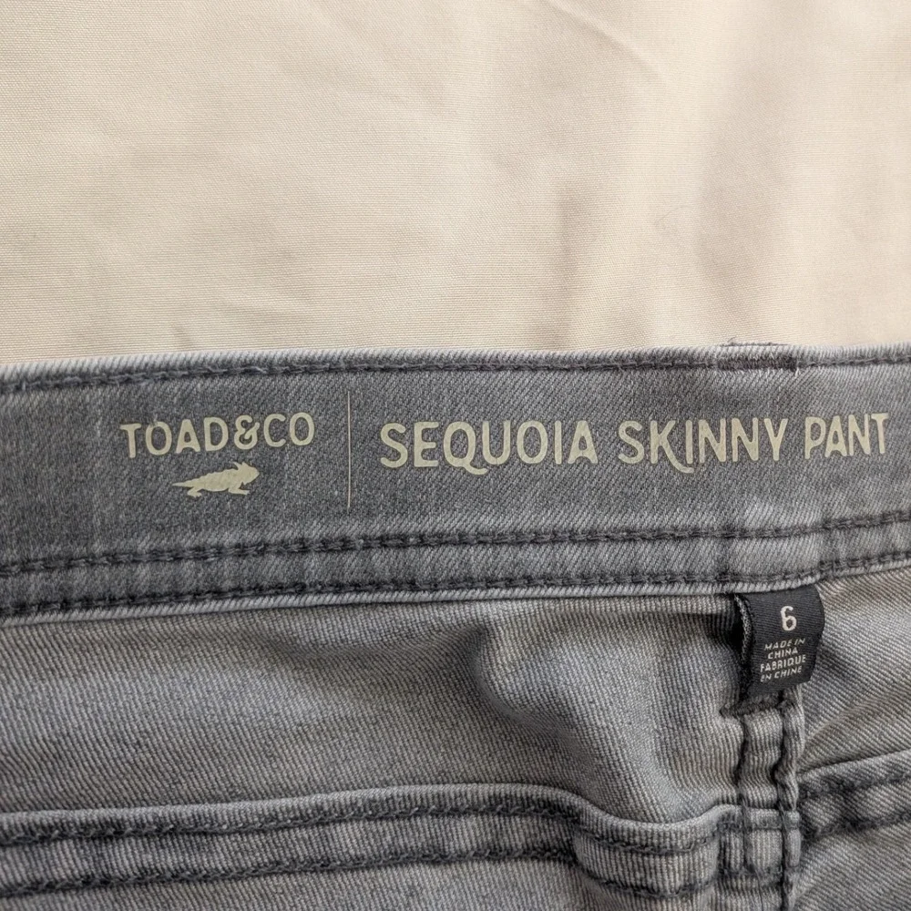 Toad&Co Sequoia Skinny Pants Womens 6 Gray Organic Cotton Stretch Slim‎ Jeans